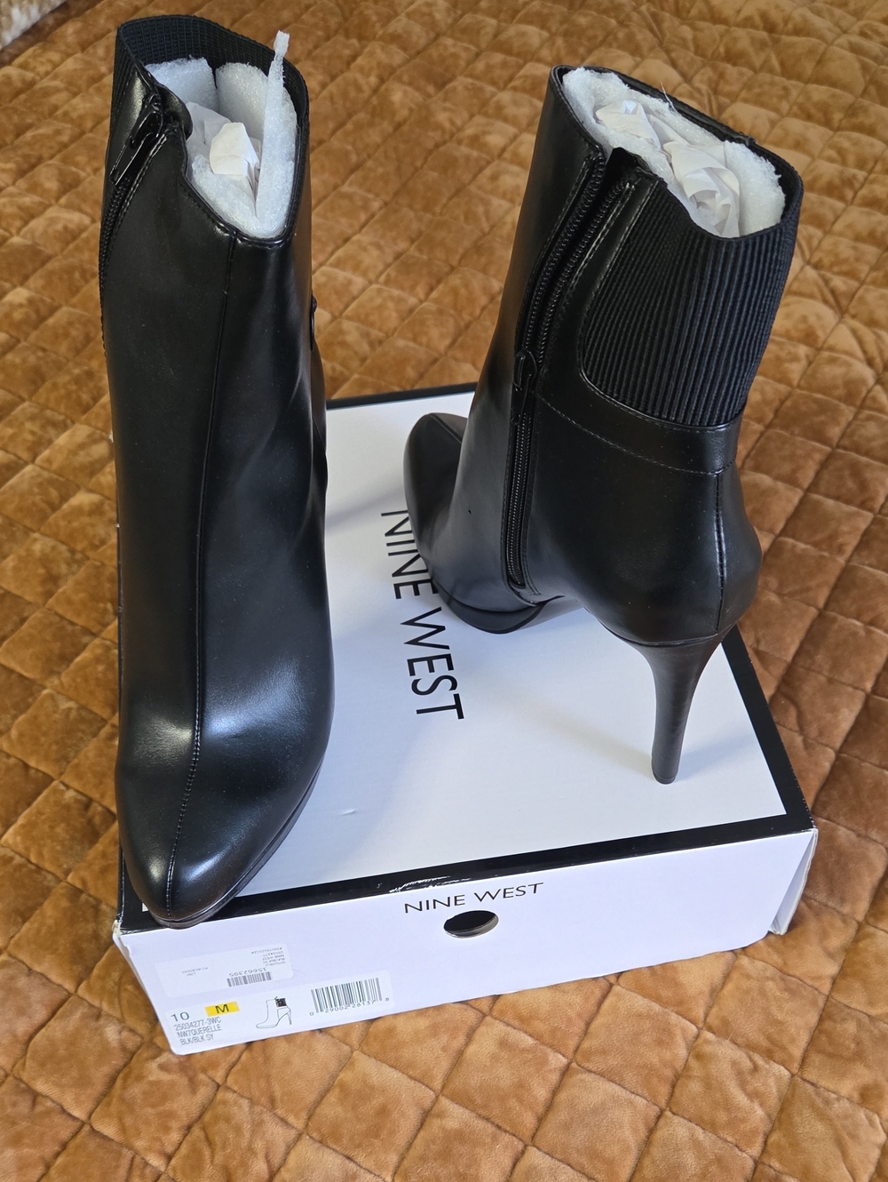 Nine West Black Pointed Toe Stiletto Ankle Boots